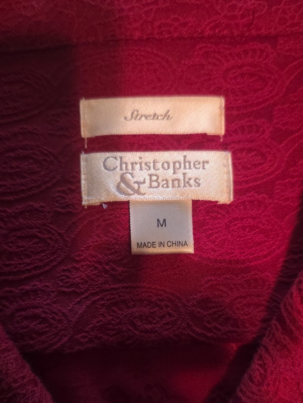 Christopher & Banks Textured Red Button-Front Jean Jacket - Picture 2 of 8